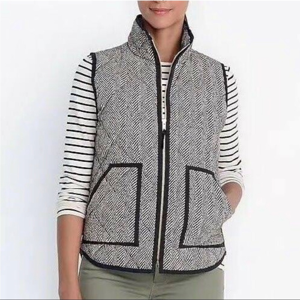 JCrew Excursion Puffer Vest —Herringbone